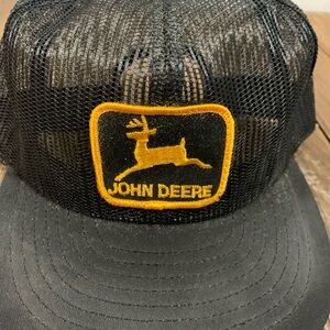 John Deere Black Cap with Gold Logo
